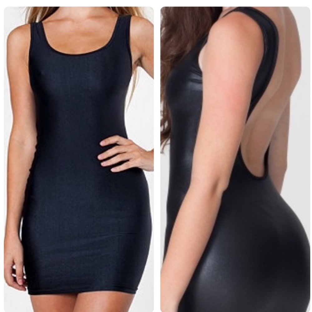 American Apparel black scoop back tank dress